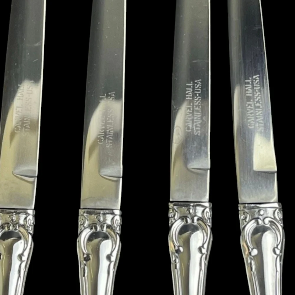 Set Of 6 VTG Carvel Hall Merrimack Towle CVH16 Glossy Stainless Steel USA 8.5